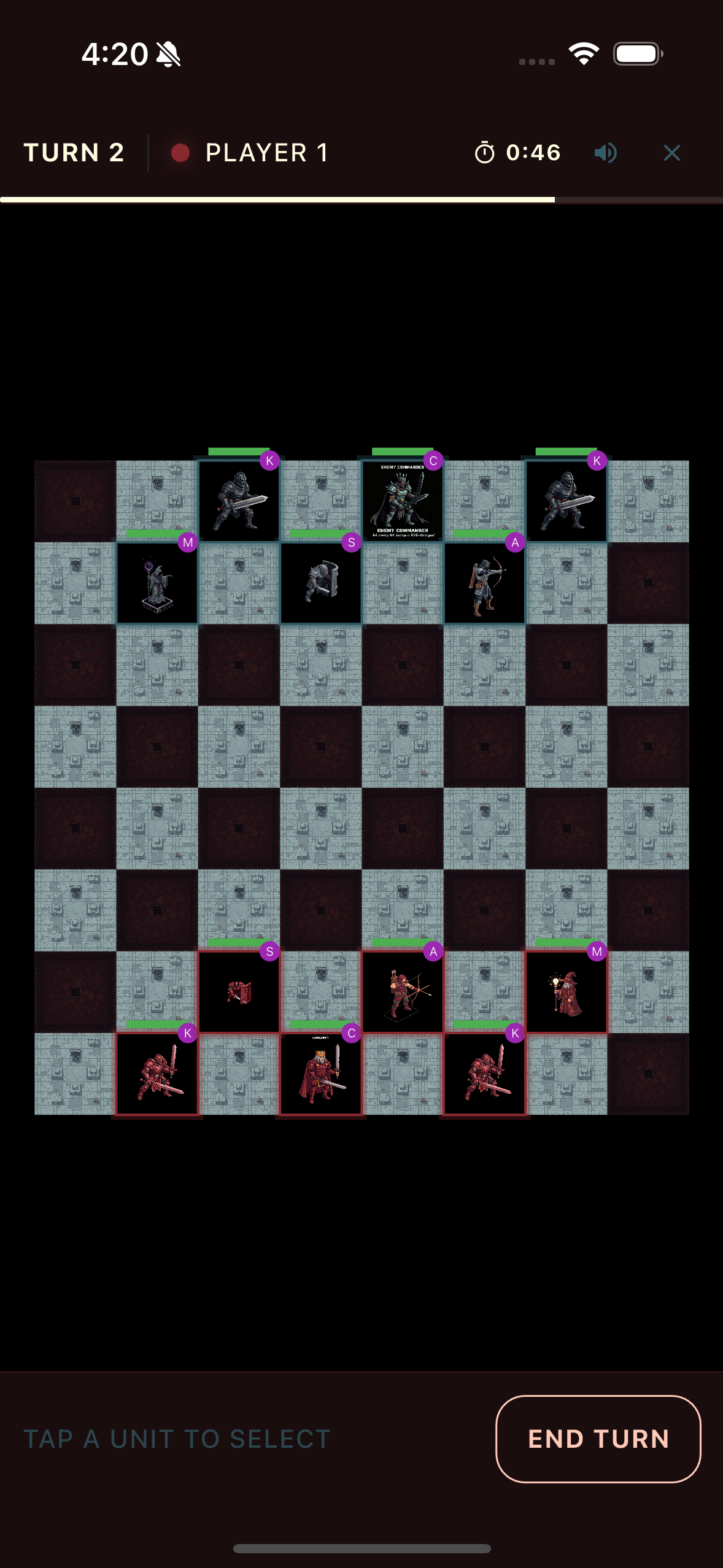 Tactical Grid source screenshot showing a tiled battle board, unit sprites and turn controls.